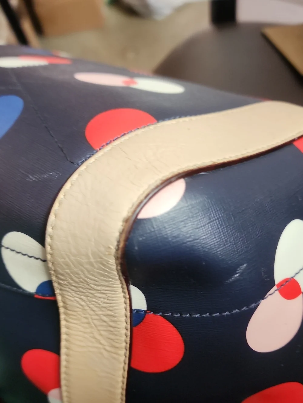 Kate Spade Storybook Navy Polka Dot Tote Good Used Condition Read Description